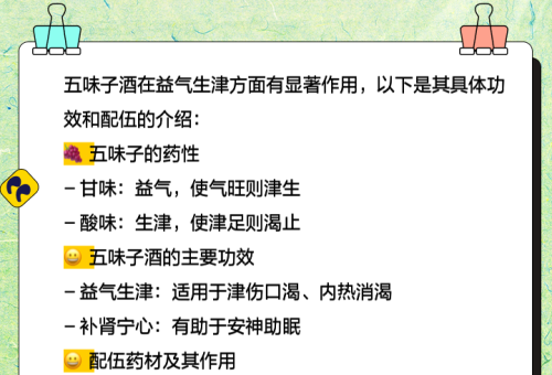 五味子党参酒：益气生津，补肾宁心的养生妙饮